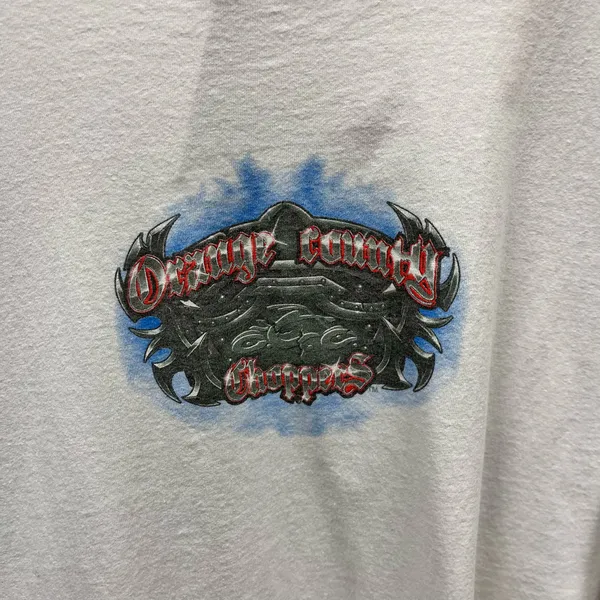 Orange County Choppers OCC Y2K Vintage Double Sided Flame Graphic Biker Tee XXL - Image 5