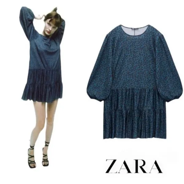 Zara‎ Tiered Floral Tunic Dress - Image 9