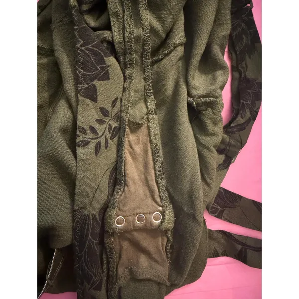 Intimately Free People Pippa Printed V-Wire Bodysuit in Army Combo sz. L - Image 7