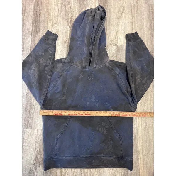 Lululemon Scuba Pullover Hoodie Acid Wash Navy Kangaroo Pocket Size Medium/Large - Image 6