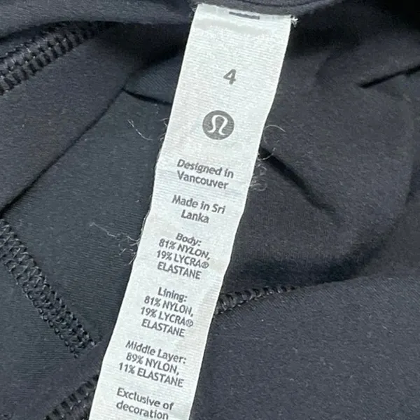 Lululemon Women's Black Scoop Neck Yoga Workout Running Athletic Tank Top Size 4 - Image 4