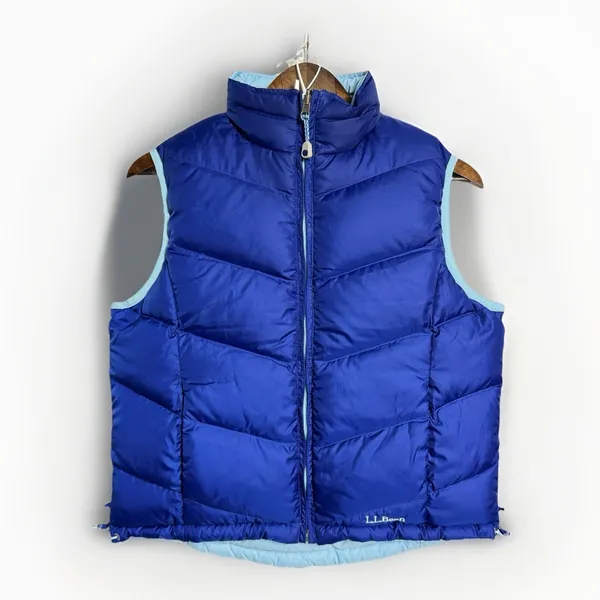 L.L.Bean Royal & Light Blue Reversible Goose Down Puffer Vest – Women’s Small - Image 2