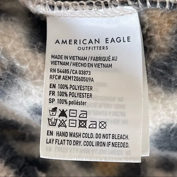 American Eagle Outfitters Animal Print Leopard Sherpa Fleece Hoodie Sweatshirt - Image 9