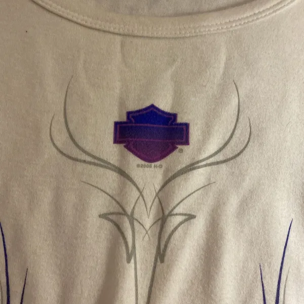Harley Davidson Purple Glitter Flame Top Long Sleeve XL - Image 3