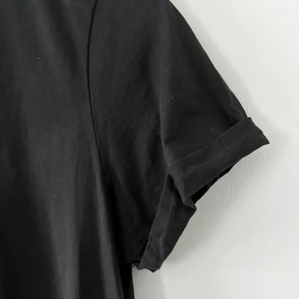 Cuyana Crewneck‎ T Shirt black 100% Pima Cotton Rolled Short Sleeve Size Medium - Image 2