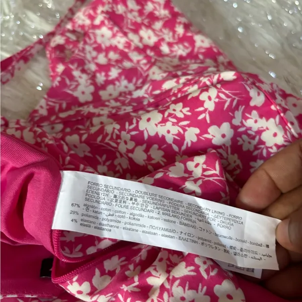 Zara Pink Floral Corset Bodysuit Side Zipper Closure Size M - Image 12