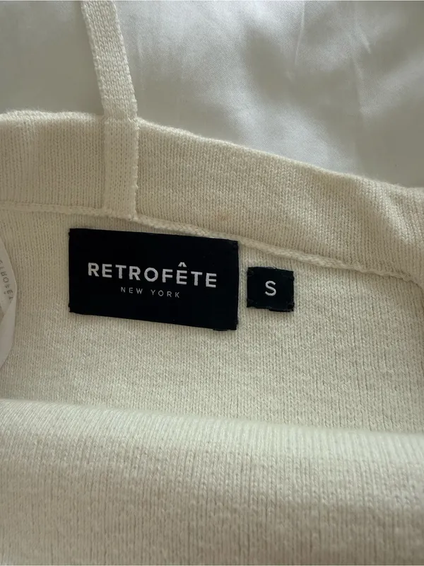 Retrofête NEW Avanya Knit Mirror Crystal Sequin Embellished White Mini Dress S - Image 7