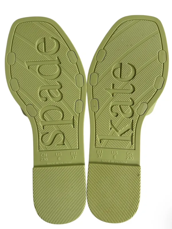 New In Box Kate Spade Sculpted Spade Jelly Sandals Bosc Pear Green Size 6 - Image 8
