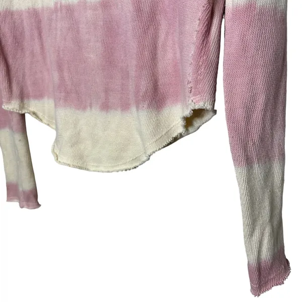 Free People Come And Get It Washed Top Size Medium Pink Cream Slouchy V-neck - Image 3