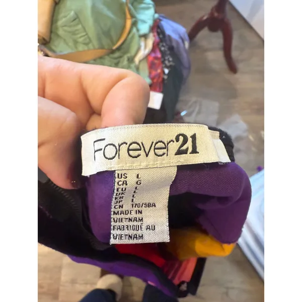 Forever 21 Colorblock‎ Strapless Bodycon Mini Dress L Geometric - Image 3