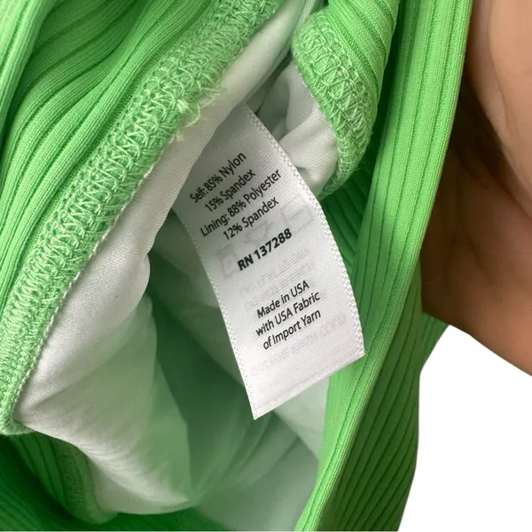 Year of Ours Gym Crop Bra Ribbed Tank‎ Neon Kiwi Green XS - Image 8