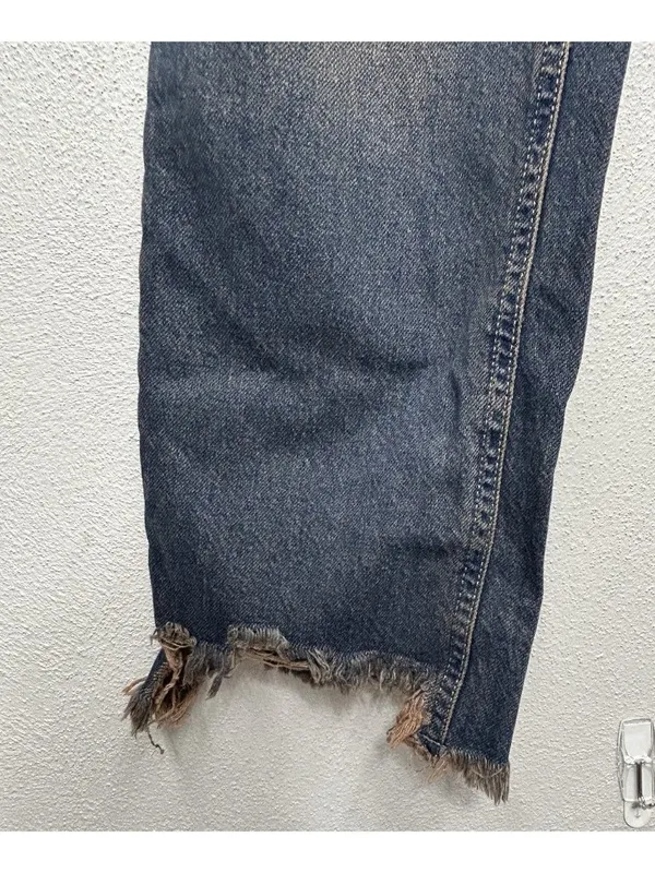 Free People Jeans Womens 26 Maggie Mid Rise Straight Crop Raw Hem (actual 29x25) - Image 12