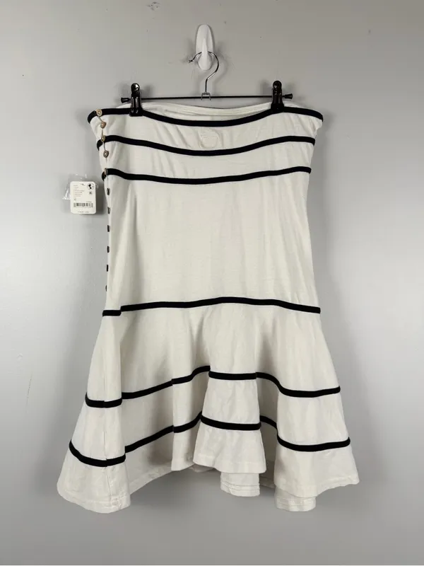 New free people ravine mini dress white ivory black strapless size medium - Image 8