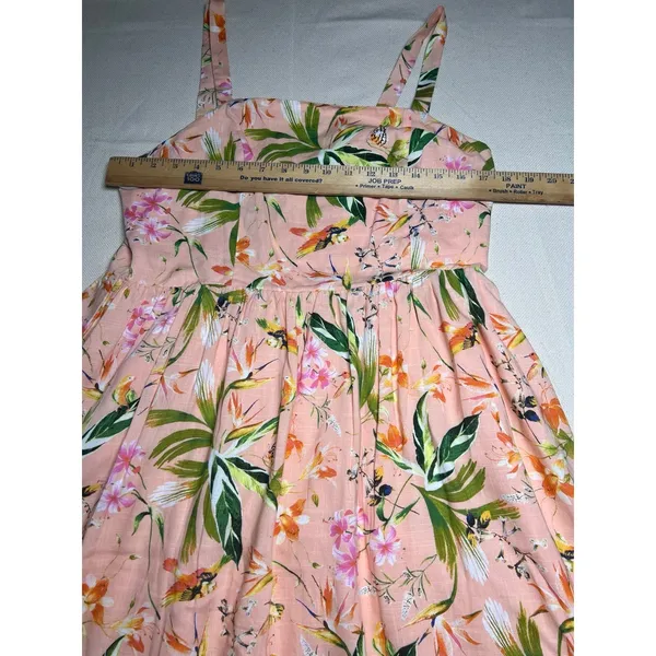 Biltmore Arboretum Floral Fit & Flare Strappy Sundress Size Large Smocked Back - Image 6