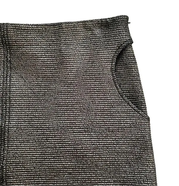 Diane Von Furstenberg Skirt Katinko Silver Metallic A-Line Skirt Size 10 - Image 11