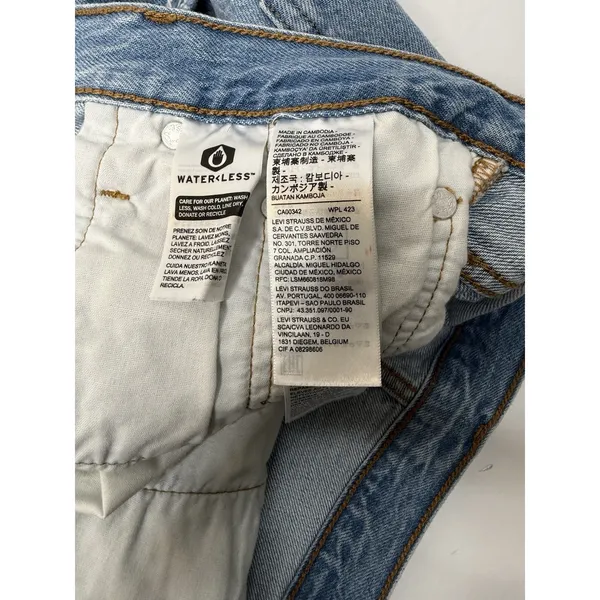 Levi's 501 Cut Off Denim‎ Shorts Womens W25 Distressed Raw Hem Beach Party Blue - Image 14