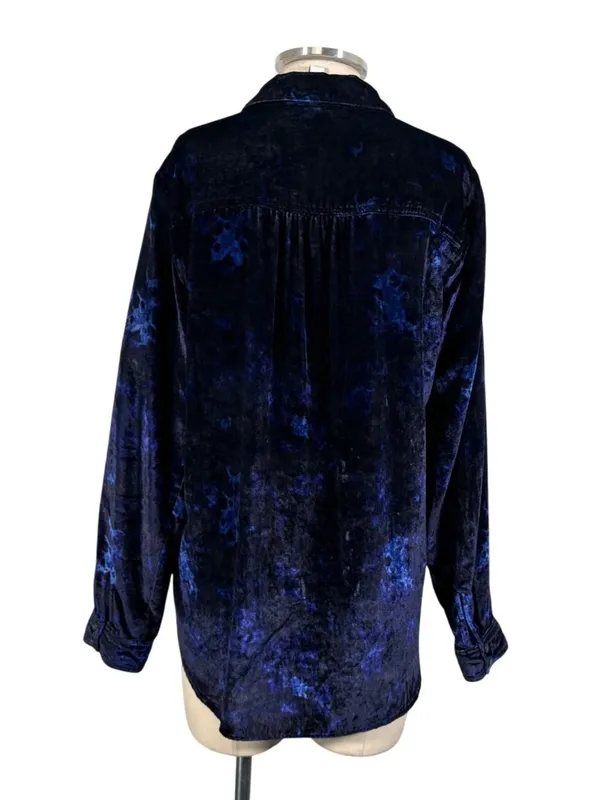 Pilcro Mara Velvet Relaxed Button Up Top Size 10 - Image 5
