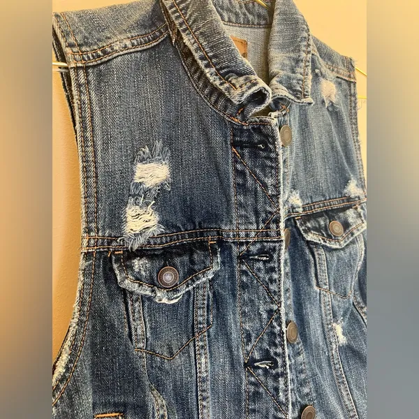 American Eagle Y2K Distressed Denim Vest Medium‎ 2008 - Image 8