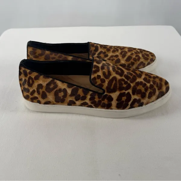 Birdies The Swift Leopard Print‎ Calf Hair Leather Slip On Sneakers Size 8 - Image 5