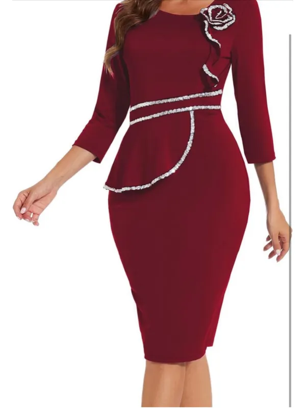 NEW Formal Long Sleeve Wear to Work Office Career Dress S - Image 6