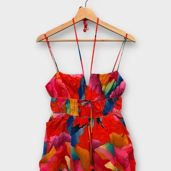FARM Rio Ombre Chita Red Romper Size XS - Image 7