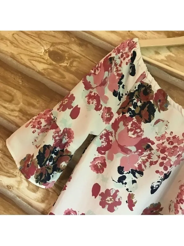 Indulge In Style floral one shoulder bell sleeve Medium dress - Image 4
