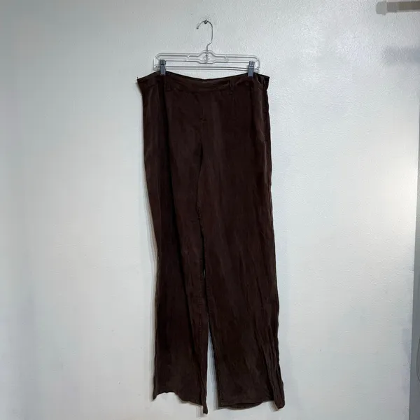 Zara Brown Lyocell Wide Leg Pants Sz 10 - Image 2