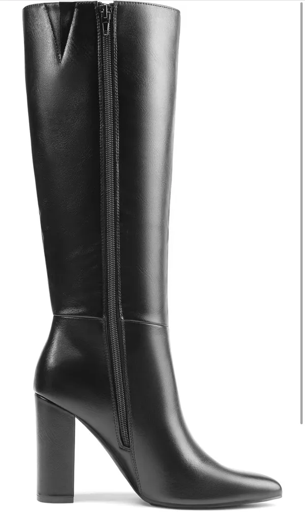 Amazon Black Heeled Knee High Boots - Image 5