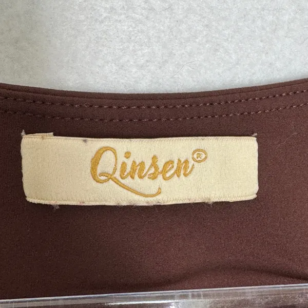 QINSEN Brown Square Neck Pleated Tennis Golf Athletic Dress Shorts Small - Image 5