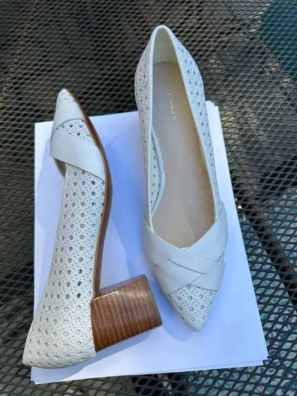 New Cole Haan white block heel dress sandals - Image 9