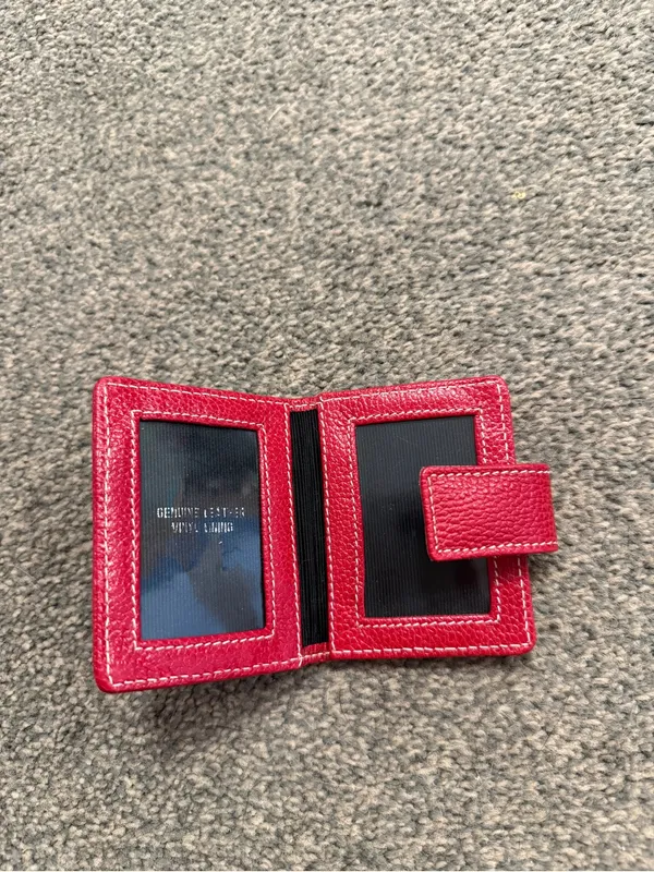Vintage Red Leather Saks Fifth Ave mini wallet photo book - Image 4