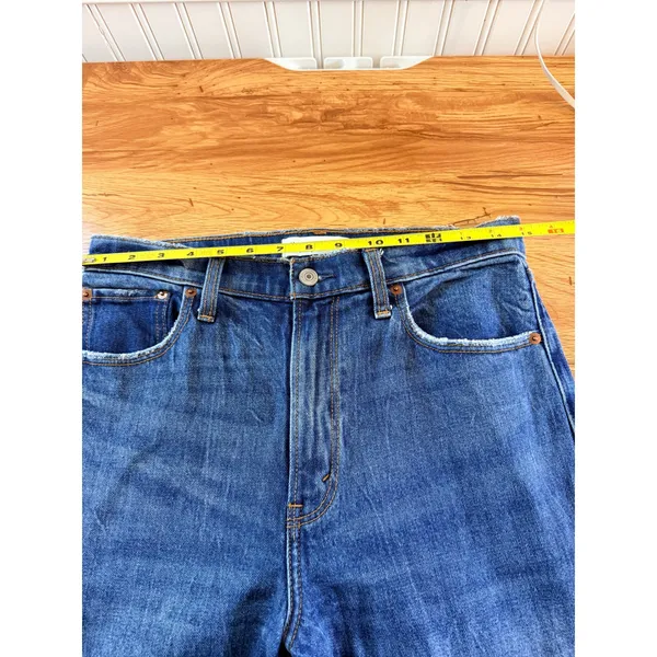 Abercrombie & Fitch The 90s Straight Ultra High Rise Raw Hem Jeans Blue 28/6R - Image 5