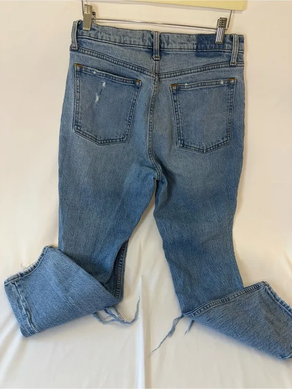 Abercrombie & Fitch Light Blue Distressed Straight-Leg Jeans - Image 5