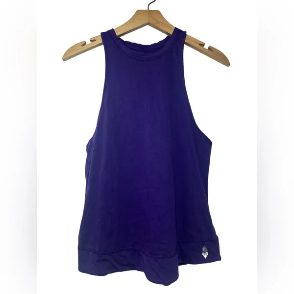 Free People Movement Inhale Cotton Tank Top Blue Violet - Image 2