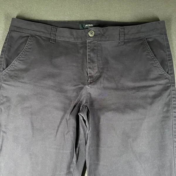 AERO Skinny Ankle Pants Womens 16 Long Navy Casual Chino‎ Stretch Flat Front - Image 3