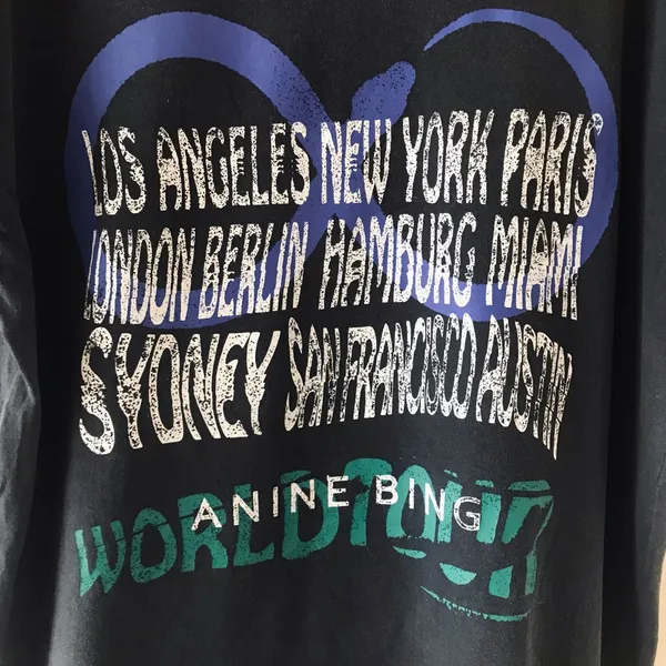 Anine Bing Walker Viper Blue Snake Tee in Washed Black, Size Medium - Image 14