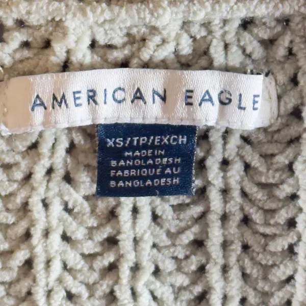 503‎ | American Eagle Chunky Chenille Open Front Cardigan Sweater Sage Green XS - Image 3
