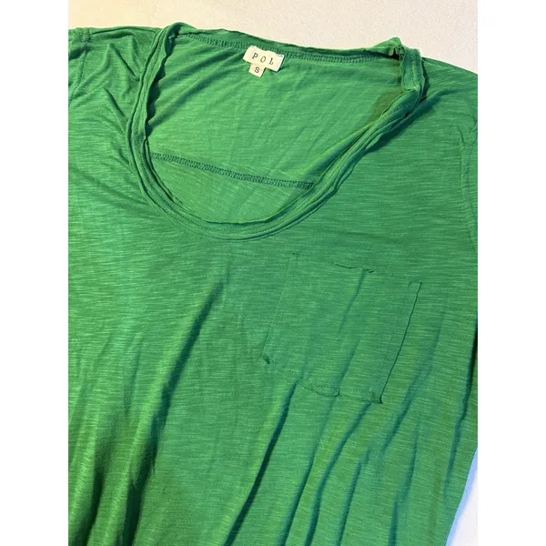 POL Women’s Green Scoop Neck Short Sleeve Shirt Size S (F25) - Image 3