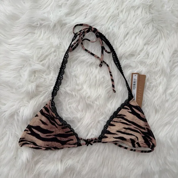Skims Fits Everybody Lace Micro Bralette Sand Tiger Print Size 3X - Image 2
