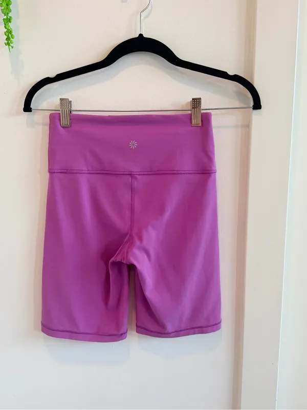 Athleta High-Rise Bike Shorts Buttery Soft Material Color Magenta Size XS - Image 5