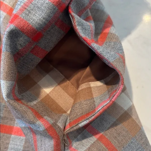 J. Crew Wool Mini Skirt in Orange, Tan, and Gray Plaid - Image 5