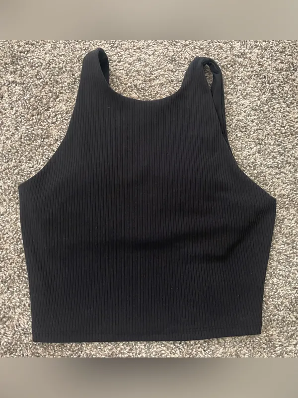 Women’s BYLT Premium Basics Ribbed High-Neck Longline Sports Bra Tank Top Size S - Image 4