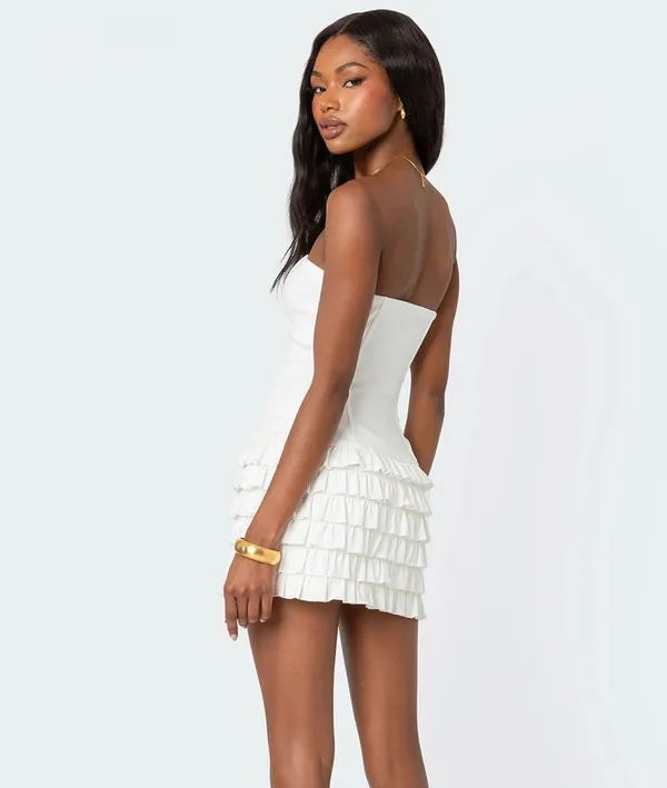 NWT Edikted Strapless Ruffled Mini Dress - Image 3