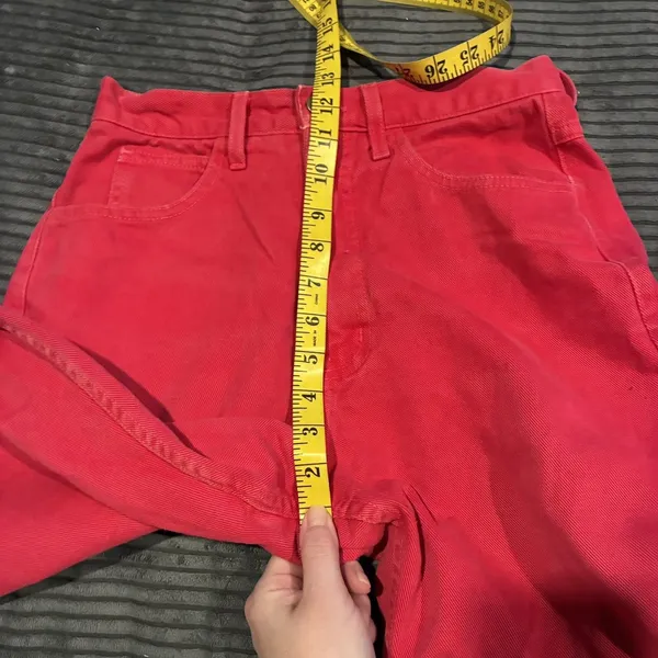 Guess by Georges Marciano Vintage Mid Rise Button Fly Red Jeans - Women's 29 - Image 6
