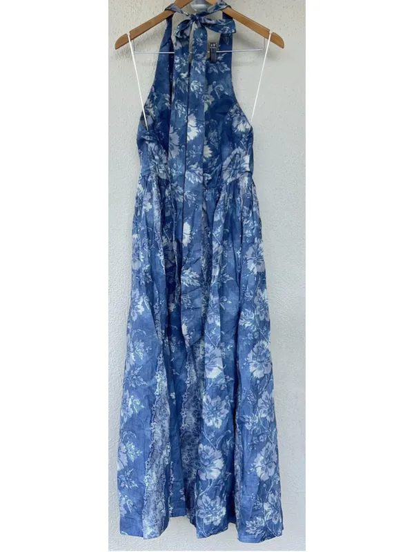 Tuckernuck Provence Hills Marcie Halter Linen Blend Maxi Dress Pockets Feminine - Image 14