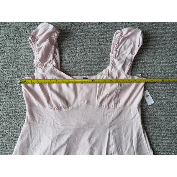 Old Navy Pink Rayon Midi Dress XL Tall Sweetheart Ruffle‎ Sleeve Fit & Flare New - Image 8