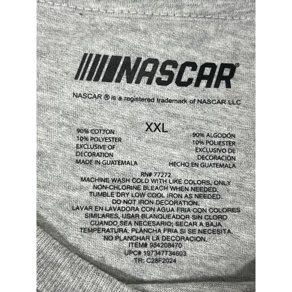 NASCAR Graphic T-Shirt Women XXL Gray Racing Car Striped Sleeve Blockette Core - Image 8