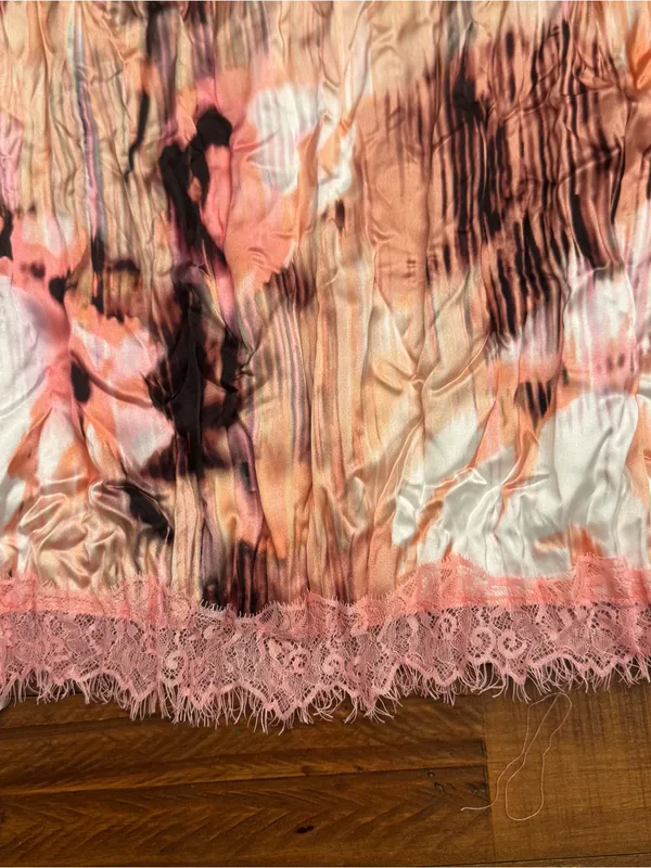 TOPSHOP Floral‎ Crinkle Lace Trim Slip Dress - Image 5