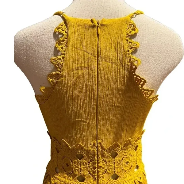 Lulu's Small This Love Mustard Yellow Lace Maxi Dress Size S - Image 13