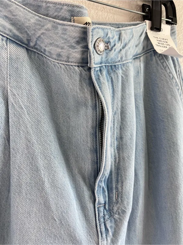 NWT Madewell Women's The Curvy Harlow Wide‎ Leg Trouser Jean High Rise Noll Wash - Image 3